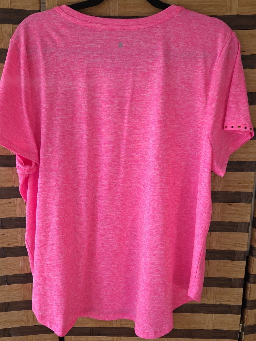 Ideology Hot Pink HD Embellished Performance Top With Diamonds - Picture 5 of 7